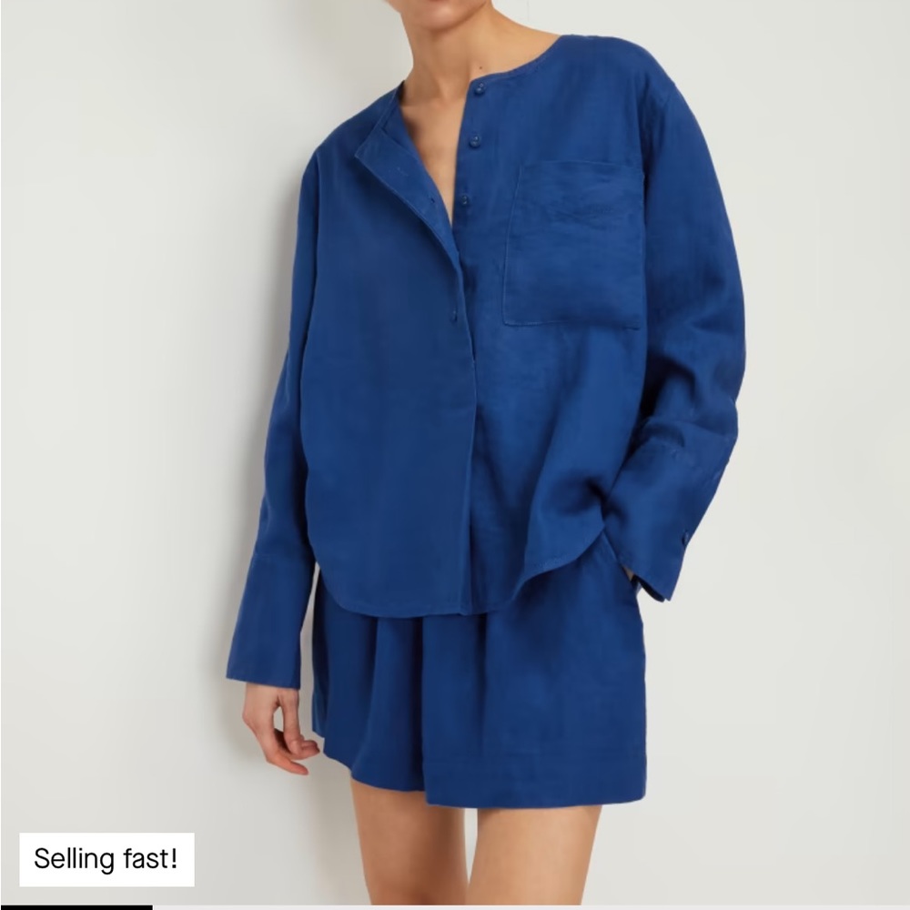 EVERLANE LINEN SET BROWN LARGE WOMENS